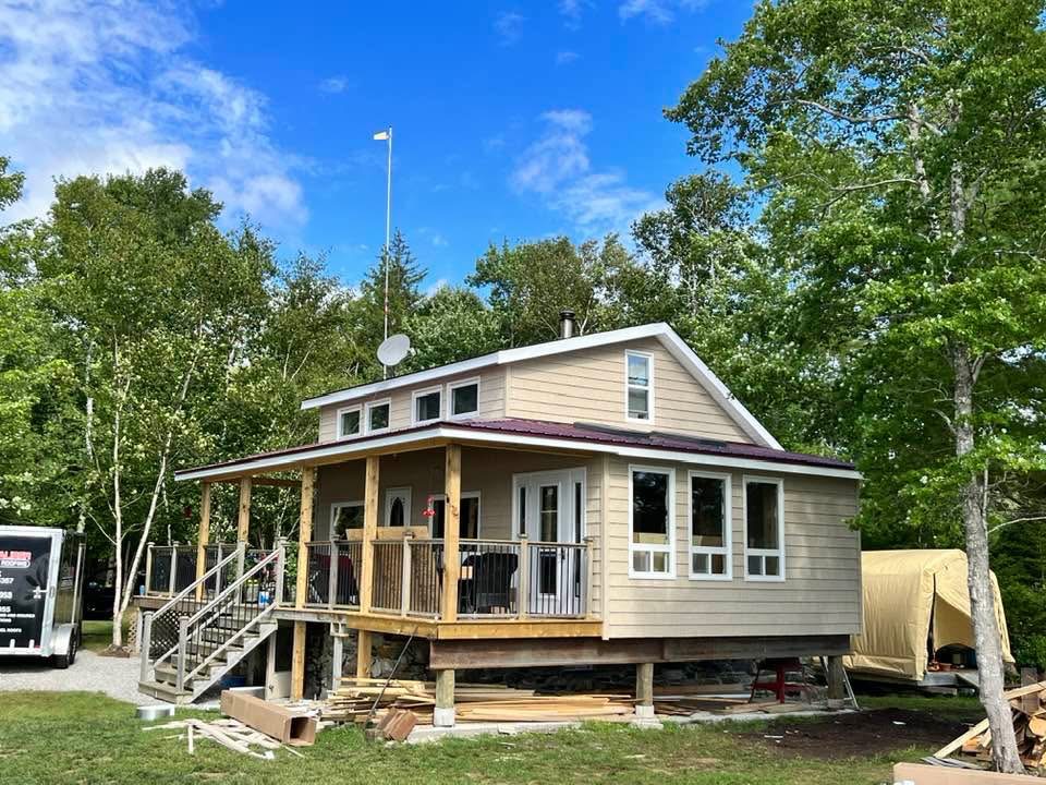 Home renovation with brand new deck finished.