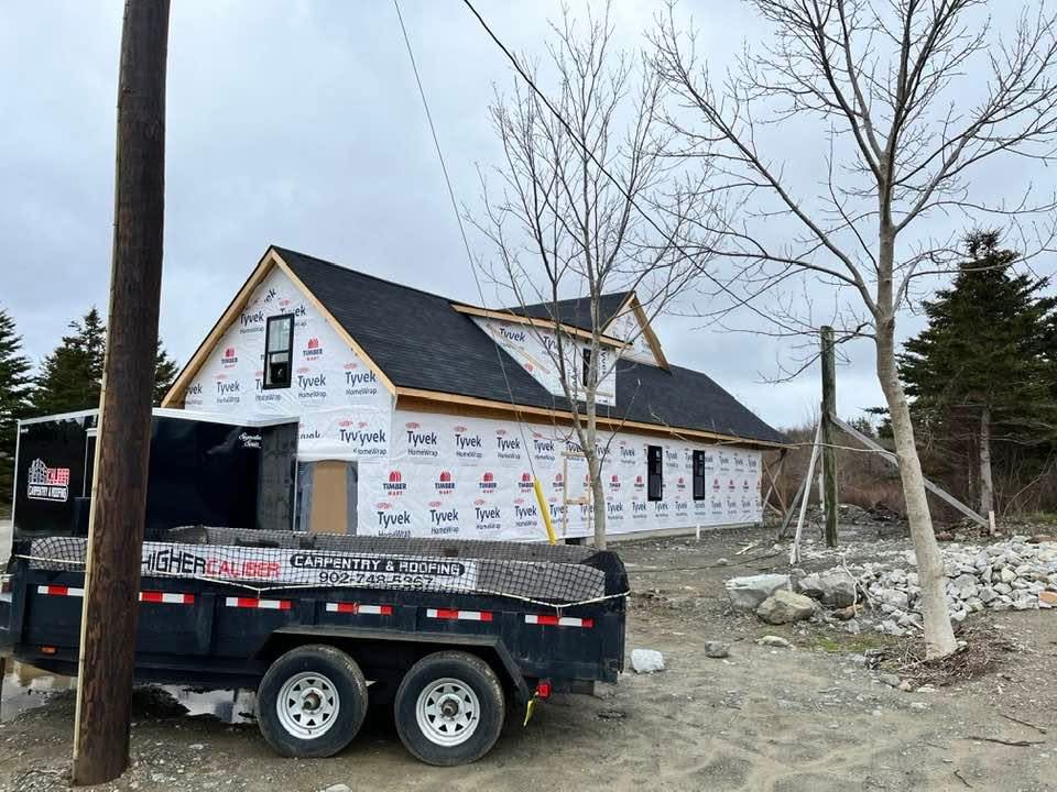 New home construction with tyvek wrap